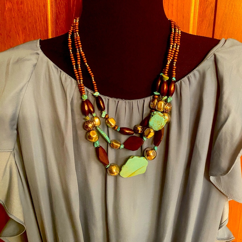 Rustic Teal Necklace